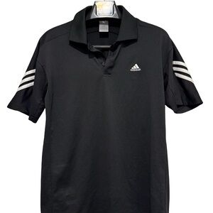 Adidas Men's Polo Shirt in Black with White Accents